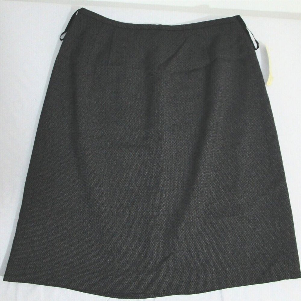 New Amanda Smith  Dark Grey Black Polyester Lined Skirt Women's Size 16 #348